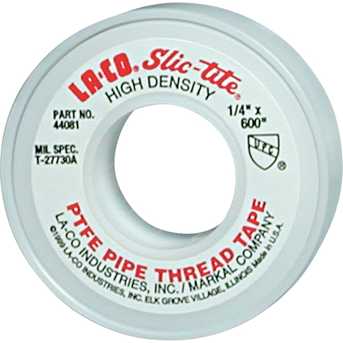 Slic-Tite&reg; PTFE Thread Tape, 300" L x 1/2" W, White Sécurité Médic