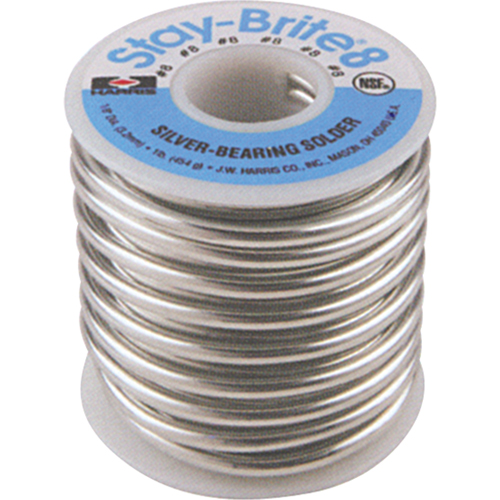 Stay-Brite&reg; Solders, Lead-Free, 96% Tin 4% Silver, Solid Core, 0.125" Dia. Sécurité Médic