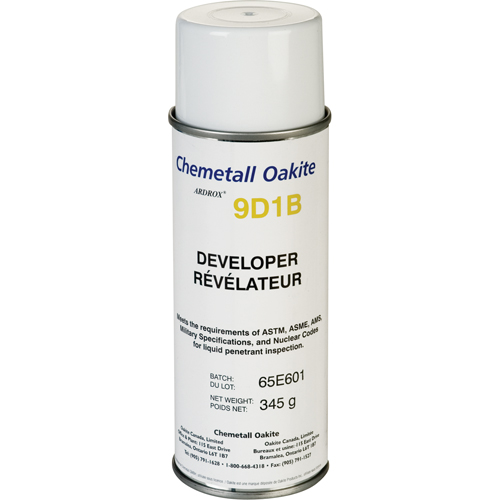 9D1B Non-Aqueous Developers, Aerosol Can Sécurité Médic