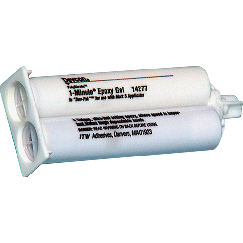 1-Minute Adhesive, 50 ml, Dual Cartridge, Two-Part, Amber Sécurité Médic