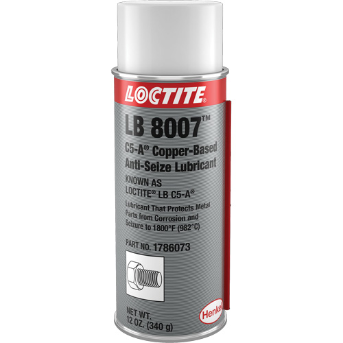 LB 8007 Copper Based Anti-Seize, 340 g, Aerosol Can, 1800°F (982°C) Max Temp. Sécurité Médic