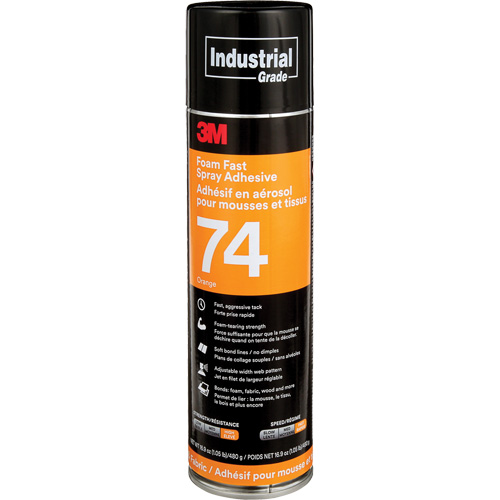 Foam & Fabric Spray Adhesive, Orange, Aerosol Can Sécurité Médic
