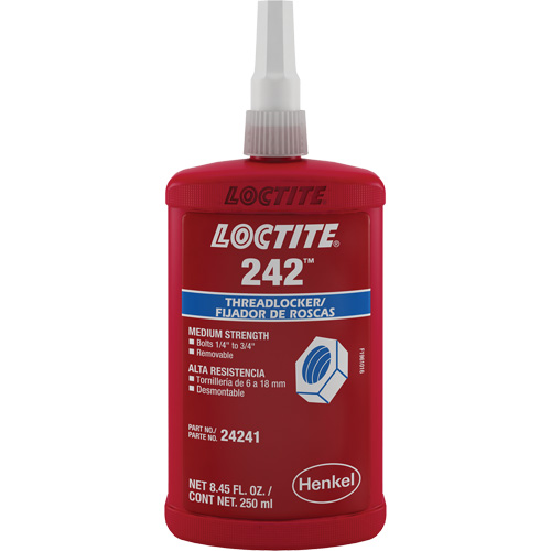 Threadlocker 242 , Blue, Medium, 250 ml, Bottle Sécurité Médic