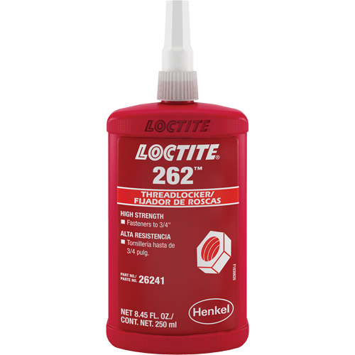 Threadlocker 262, Red, High, 250 ml, Bottle Sécurité Médic