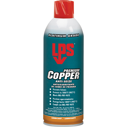 Antigrippant au cuivre, 16 oz, Canette a&eacute;rosol, 1800°F (982°C) Temp&eacute;rature max. Sécurité Médic