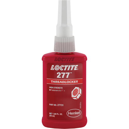 Threadlocker 277 Large Threads, Red, High, 50 ml, Bottle Sécurité Médic
