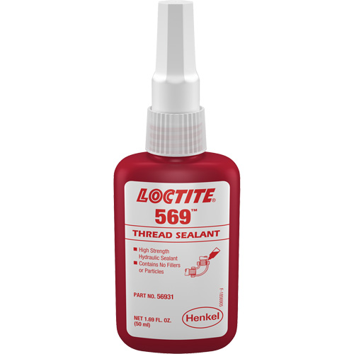 569 Hydraulic Thread Sealant, Bottle, 50 ml, -54° C - 149° C/-65° F - 300° F Sécurité Médic