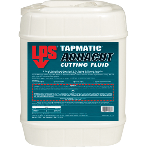 Liquides de coupe AquaCut de Tapmatic, 5 gal. Sécurité Médic