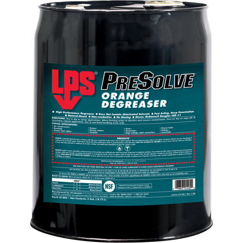PreSolve&reg; Orange Degreaser, Pail Sécurité Médic