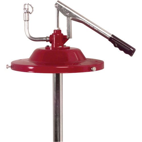 Pompes pour lubrification manuelle - Pompes &agrave; pression d&eacute;bit-volume, Zinc, 1 lb/6 courses, Pour barils de 5 gal. Sécurité Médic
