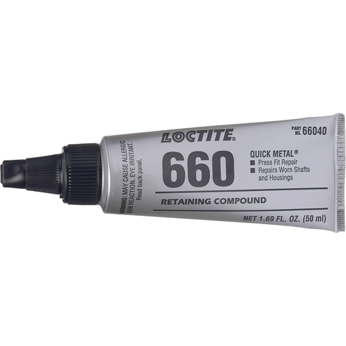 Compos&eacute; de retenue pour r&eacute;paration ajust&eacute; &agrave; la presse Quick Metal 660, 50 ml, Tube, Argent Sécurité Médic