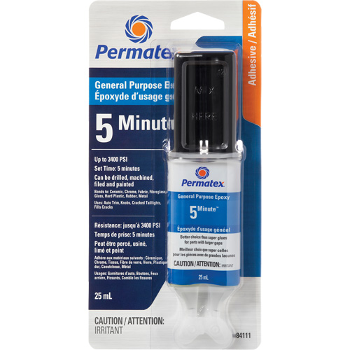 &eacute;poxy  5 minutes  &agrave; usage g&eacute;n&eacute;ral PermaPoxy, 29,5 ml, &eacute;poxyde, Deux composants, Transparent Sécurité Médic