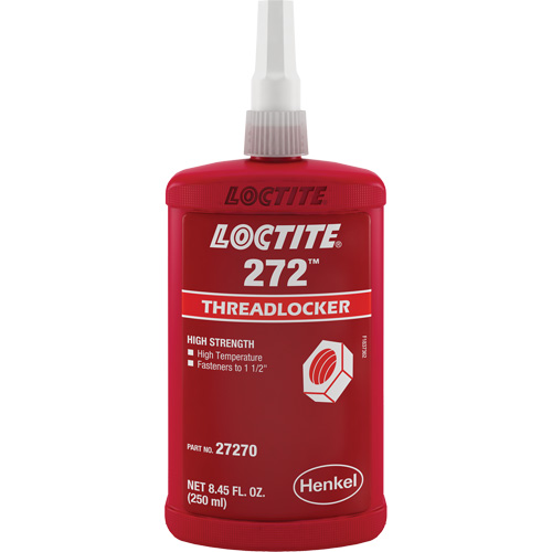 Threadlocker 272 High Temperature, Red, High, 250 ml, Bottle Sécurité Médic