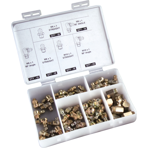 Jeu de raccords graisseurs, 80 mcx Sécurité Médic
