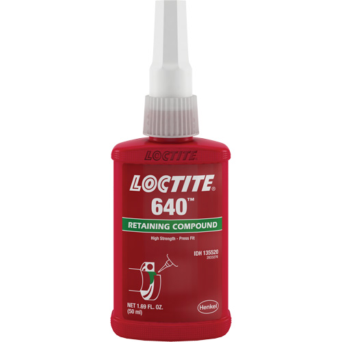 Compos&eacute; de retenue 640 r&eacute;sistance moyenne/haute temp&eacute;rature, 50 ml, Bouteille, Vert Sécurité Médic