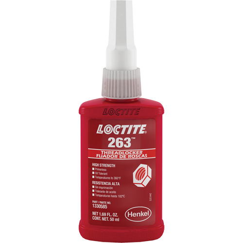 Threadlocker 263 Rapid Cure, Red, High, 50 ml, Bottle Sécurité Médic