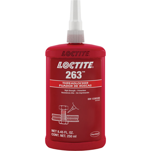Threadlocker 263 Rapid Cure, Red, High, 250 ml, Bottle Sécurité Médic