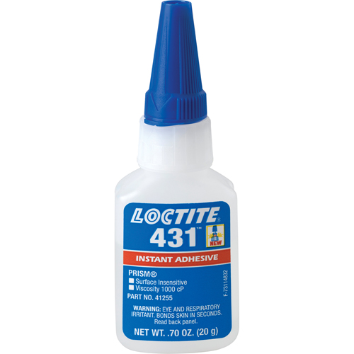 431 Surface Insensitive Instant Adhesive, Clear, Bottle, 20 g Sécurité Médic