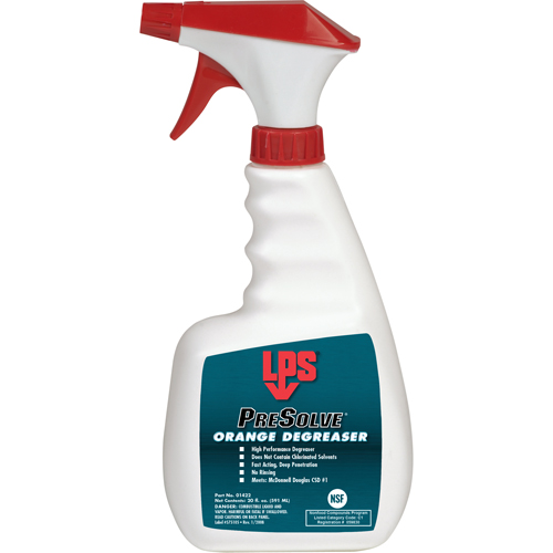 D&eacute;graissant orange PreSolve, Bouteille &agrave; g&acirc;chette Sécurité Médic