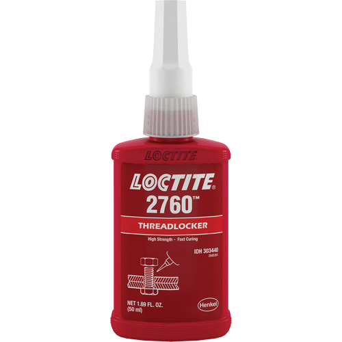 Threadlocker 2760 Instant Adhesive, Red, High, 50 ml, Bottle Sécurité Médic