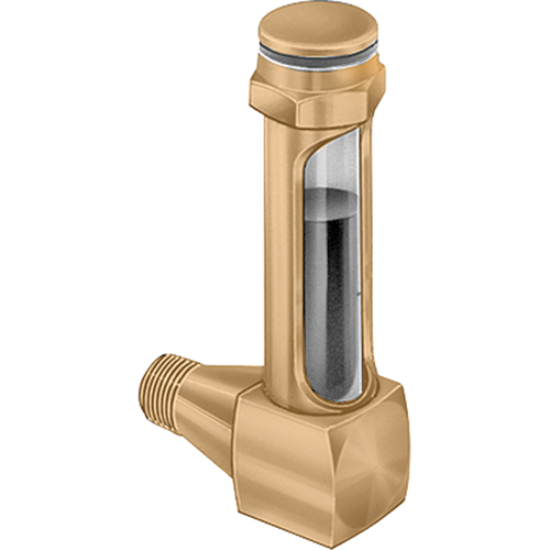 Brass Liquid Level Gauges - Short Elbow, Threaded, 1-15/16" L, 225°F (107.22° C) Sécurité Médic