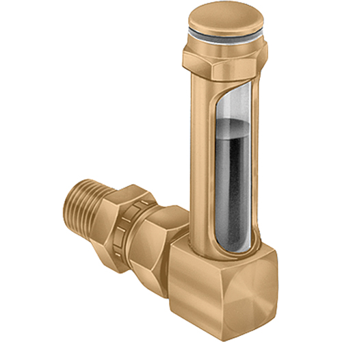 Brass Liquid Level Gauges - Union Coupling, Threaded, 8-11/16" L, 225°F (107.22° C) Sécurité Médic