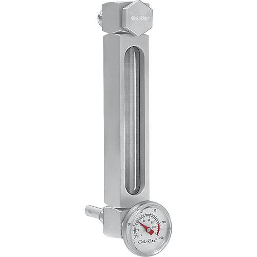 Indicateur de niveau &agrave; liquide en Aluminium, Filet&eacute;, 10" lo, 205°F (96,11° C) Sécurité Médic