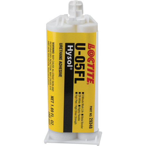 Adh&eacute;sif ur&eacute;thane Hysol U-05FL, Deux composants, Cartouche double, 90 g, Blanc cass&eacute; Sécurité Médic