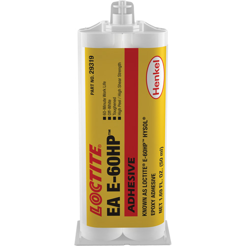 E-60HP Hysol&reg; Epoxy Adhesive, 50 ml, Dual Cartridge, Two-Part, Off-White Sécurité Médic