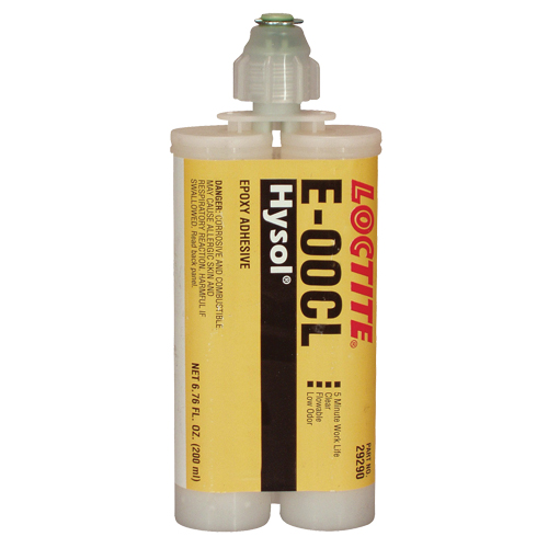 E-00CL Structural Adhesives, 200 ml, Dual Cartridge, Two-Part, Clear Sécurité Médic