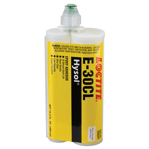 Adh&eacute;sif structurel pour le verre E-30CL, 200 ml, Cartouche double, Deux composants, Ultra clair Sécurité Médic