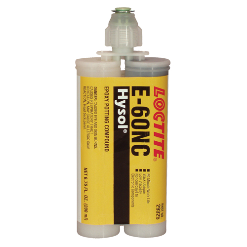 E-60NC Electrically Non-Corrosive Structural Adhesives, 200 ml, Dual Cartridge, Two-Part, Black Sécurité Médic