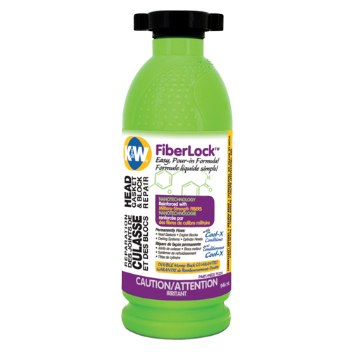 Fiberlock Head Gasket & Block Repair Fluid, Bottle, Beige Sécurité Médic