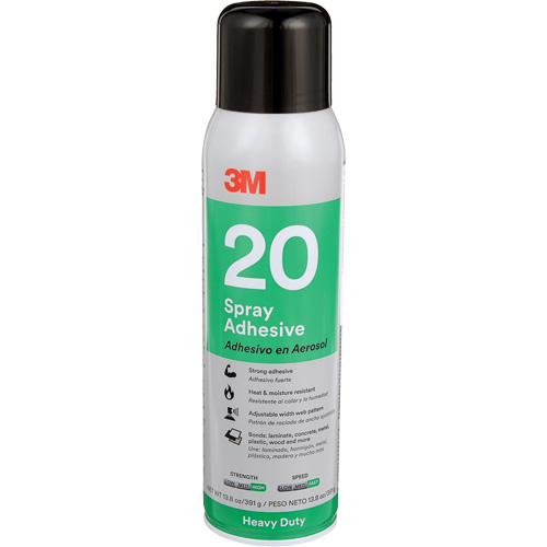 20 Heavy Duty Spray Adhesive, Clear, Aerosol Can Sécurité Médic