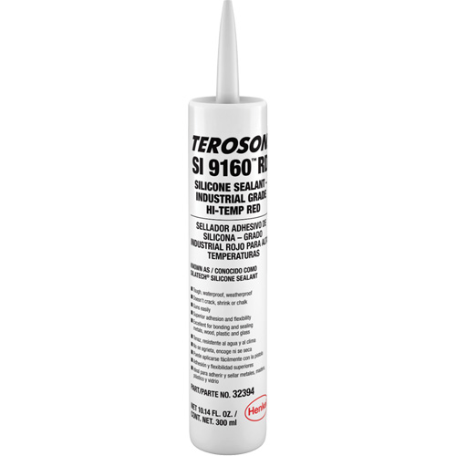 Teroson&reg; SI 9160 High Temperature Silicone Sealant, Cartridge, Red Sécurité Médic