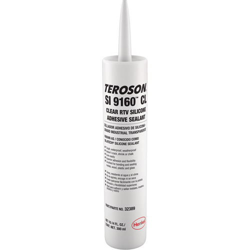 Teroson&reg; SI 9160 Silicone Sealant, Cartridge, Clear Sécurité Médic