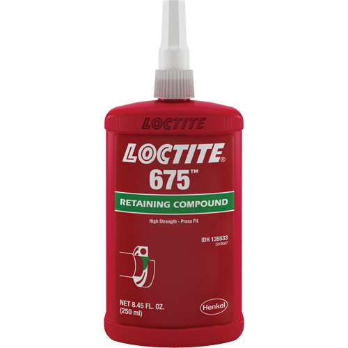 Compos&eacute; de blocage Loctite 675, 250 ml, Bouteille, Vert Sécurité Médic