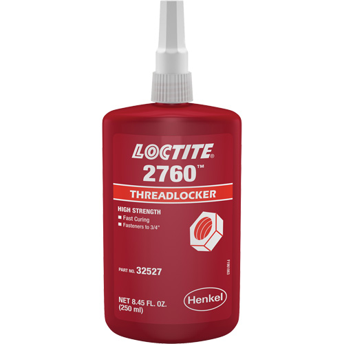 2760 Threadlocker, Red, High, 250 ml, Bottle Sécurité Médic