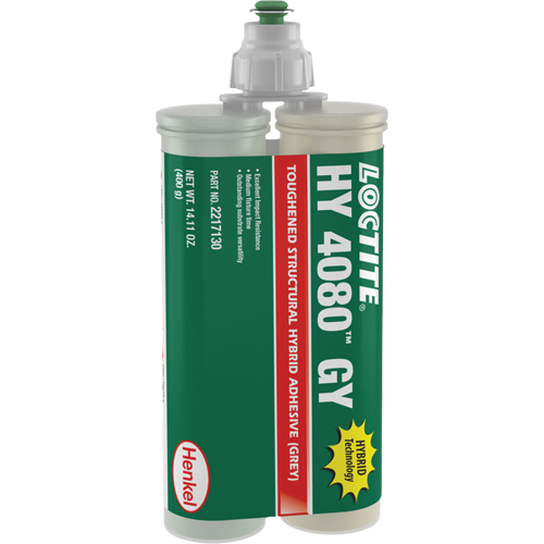 HY 4080 GY Structural Repair Hybrid Adhesive, Two-Part, Dual Cartridge, 400 g, Grey Sécurité Médic