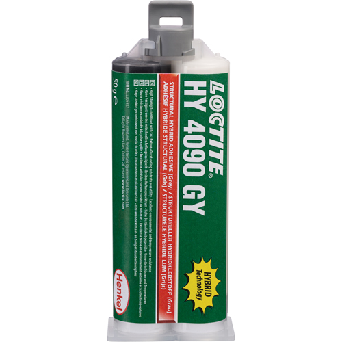 HY 4090 GY Structural Repair Hybrid Adhesive, Two-Part, Dual Cartridge, 50 g, Grey Sécurité Médic