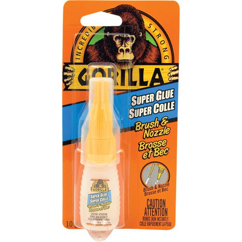 Super Glue Brush & Nozzle, 10 g, Bottle, Clear Sécurité Médic