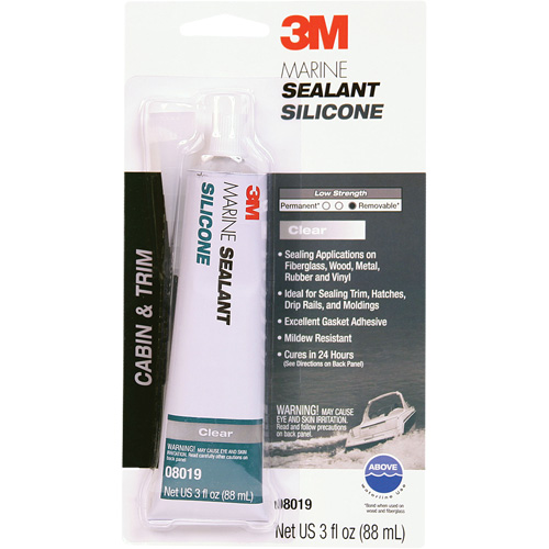 Produit d'&eacute;tanch&eacute;it&eacute; &agrave; base de silicone de calibre marin, 3 oz., Tube, Transparent Sécurité Médic
