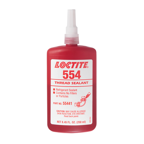 Produit d'&eacute;tanch&eacute;it&eacute; pour raccords filet&eacute;s 554, Bouteille, 10 ml, -53,89° C - 148,89° C/-65°F - 300°F Sécurité Médic