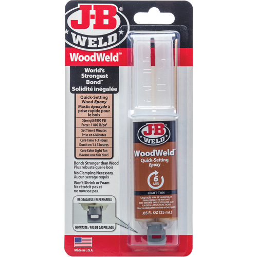 Adh&eacute;sif WoodWeld, 25 ml, Seringue, Deux composants, Havane Sécurité Médic