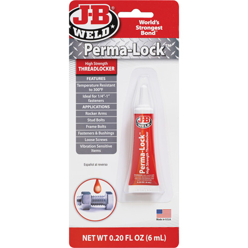 Perma-Lock Threadlocker, Red, High, 6 ml, Tube Sécurité Médic