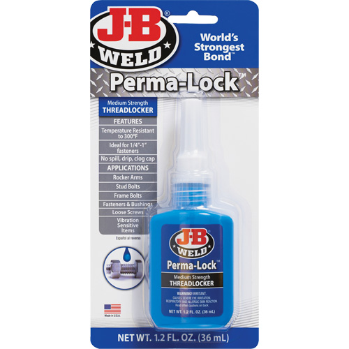 Perma-Lock Threadlocker, Blue, Medium, 36 ml, Bottle Sécurité Médic