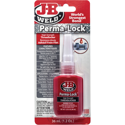 Perma-Lock Threadlocker, Red, High, 36 ml, Bottle Sécurité Médic