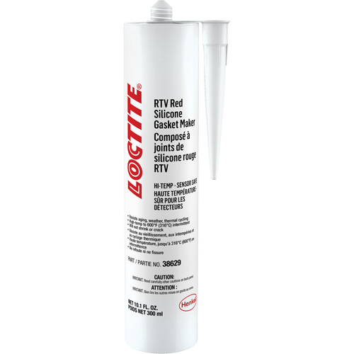 596 High Temp RTV Silicone Sealant, Cartridge, Red Sécurité Médic
