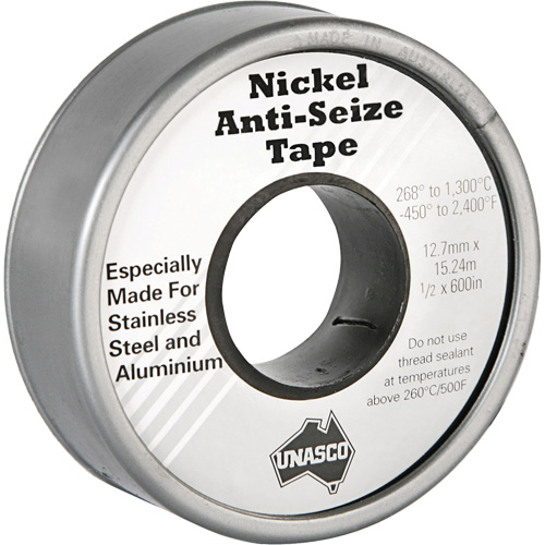 Nickel Anti-Seize Tape, 590" L x 1/2" W, Silver Sécurité Médic