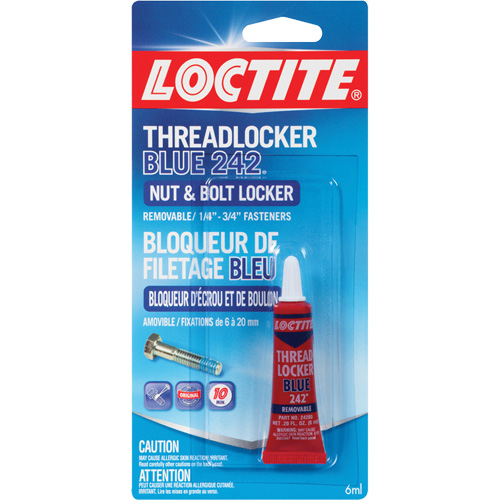 242 Threadlocker, Blue, Medium, 6 ml, Tube Sécurité Médic